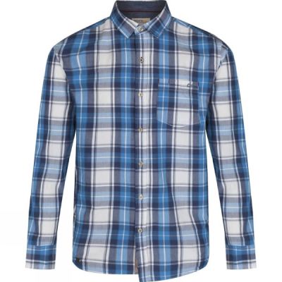 Camisa Regatta Benas Manga Larga Hombre - Azules - Chile DHA857209